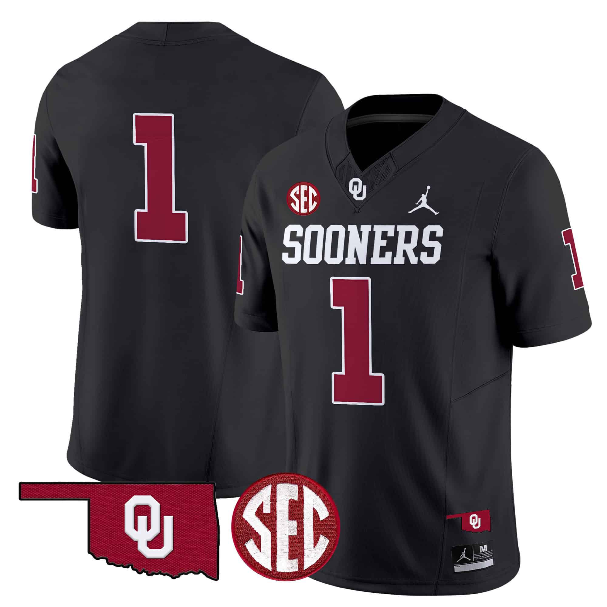 Men Oklahoma Sooners #1 No Name Black 2024 Vapor Limited NCAA Jersey style 1->indianapolis colts->NFL Jersey